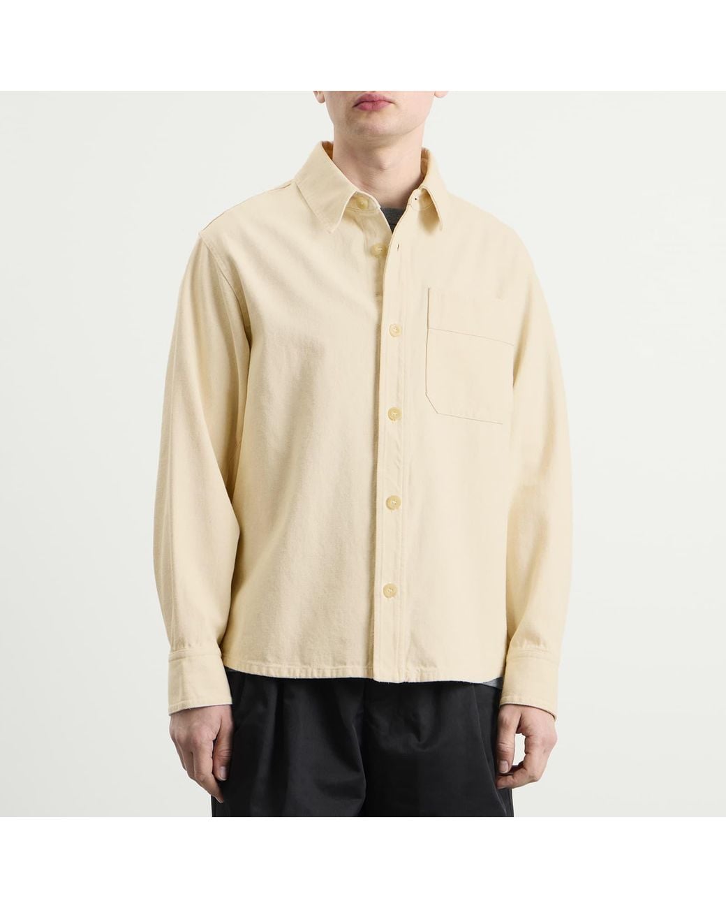 A.P.C. Surchiemise Basile Logo Shirt in Natural for Men | Lyst