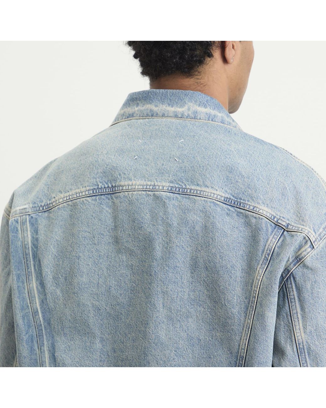 Maison Margiela Blue Taped Denim Jacket for men
