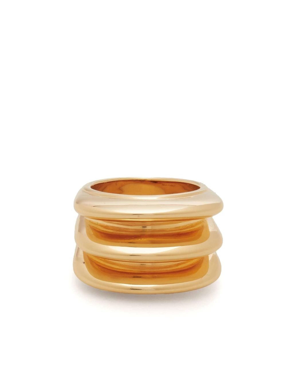 Shiny Metal Ridges Missoma Triple Ridge Ring in Metallic | Lyst