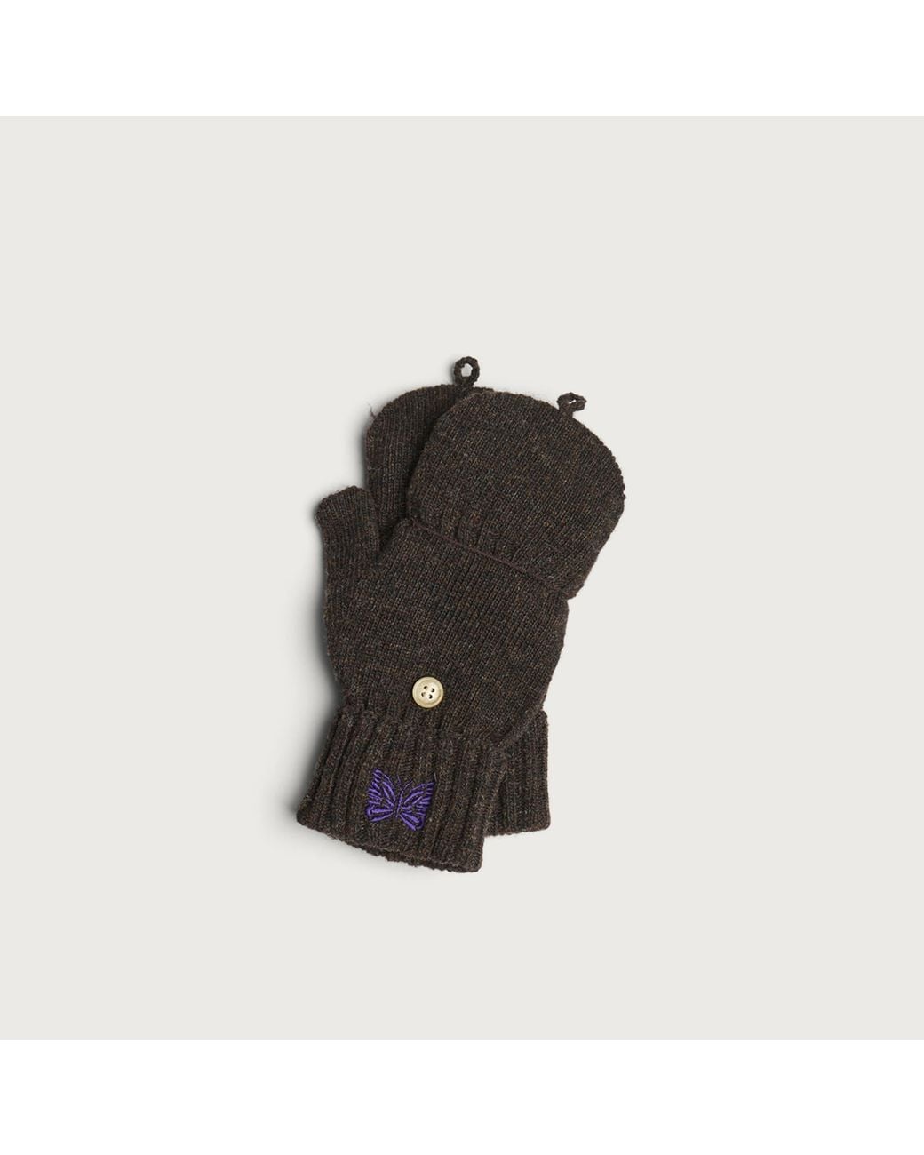 Needles Black Wool Gloves