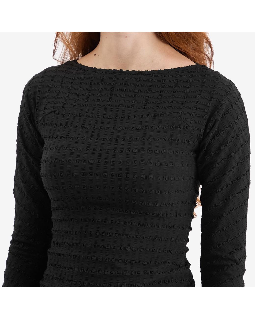 Peachy Den Black Cindy Long Sleeve Top