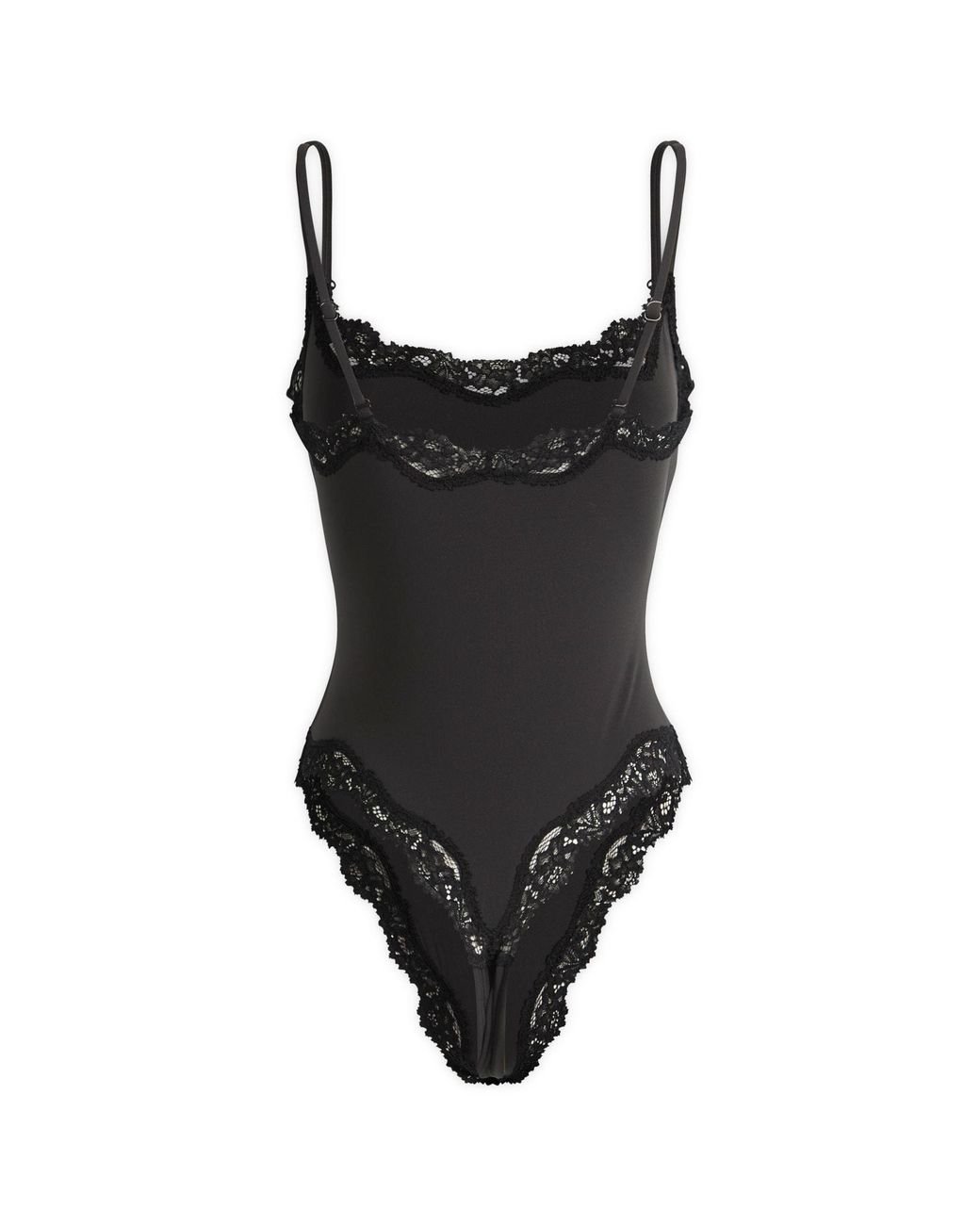 Skims Black Fits Everybody Lace Cami Bodysuit