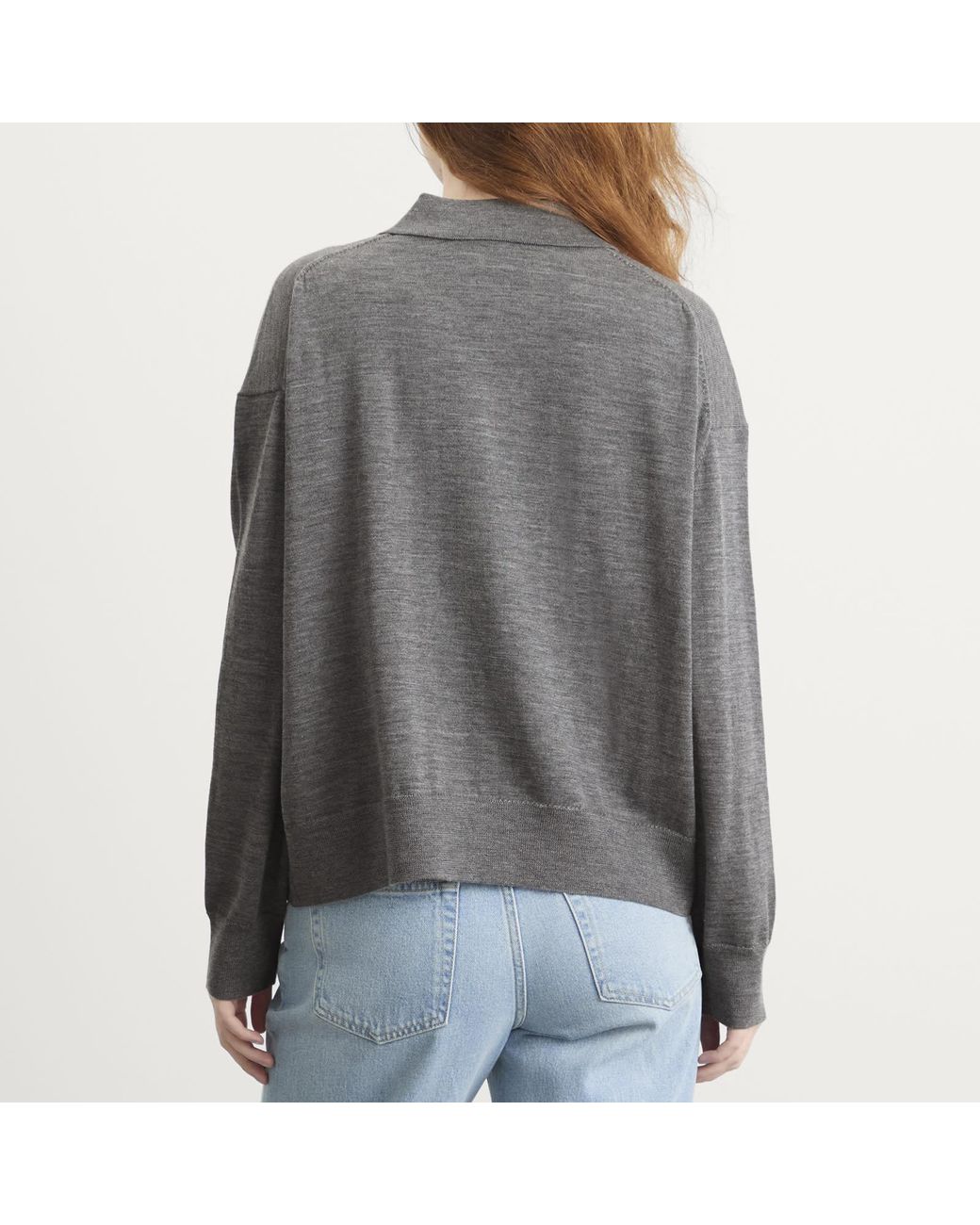 Anine Bing Gray Lee Polo Sweater