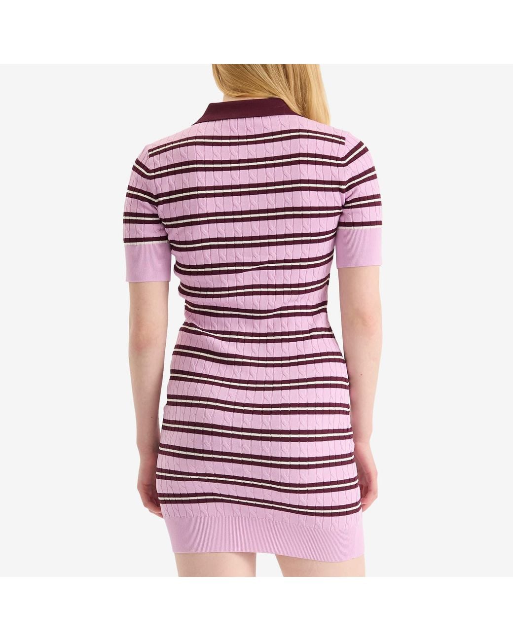 Knited Rope End GOOD AMERICAN Cable Knit Mini Dress in Red | Lyst