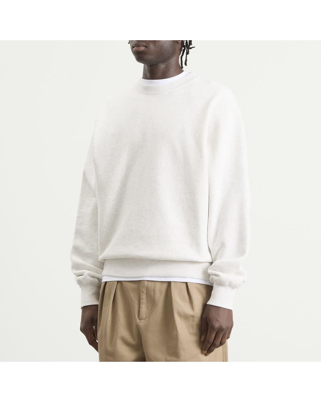 Beams Plus Crew Sweatshirt in White for Men | Lyst
