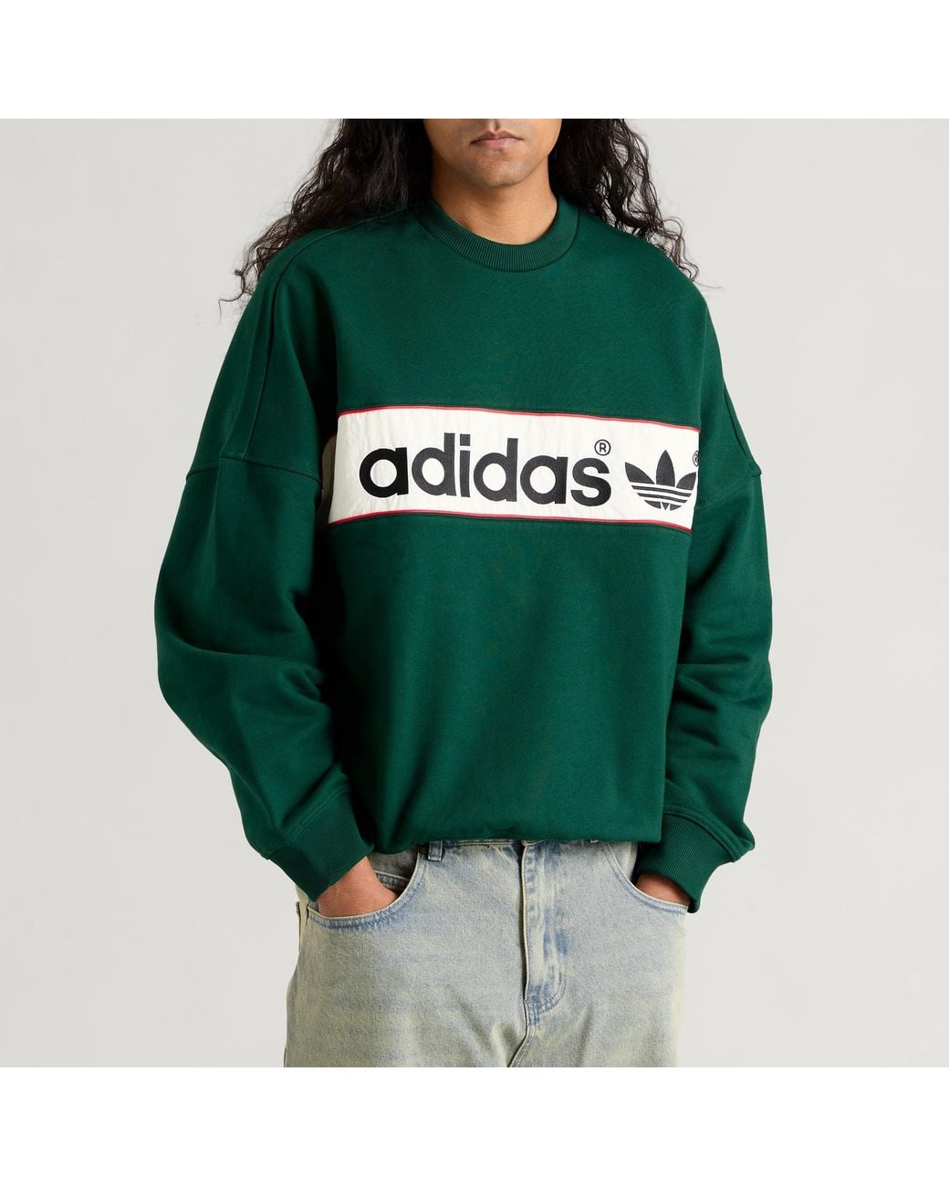 Adidas Green Block Sweatshirt for men