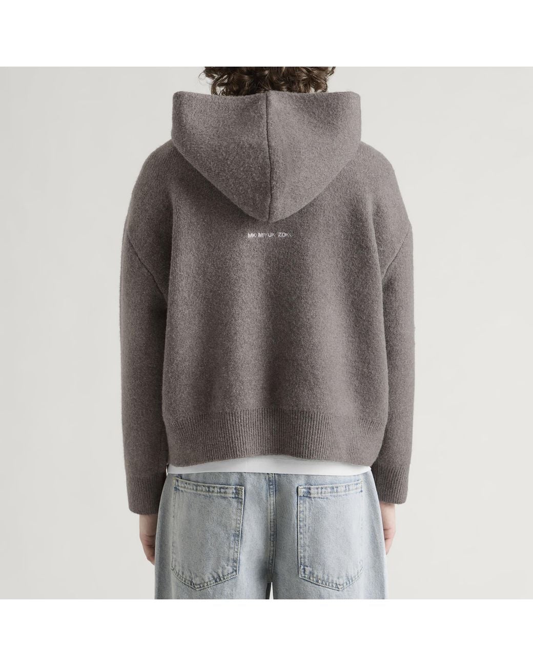 MKI Miyuki-Zoku Gray Double Knit Hoody for men