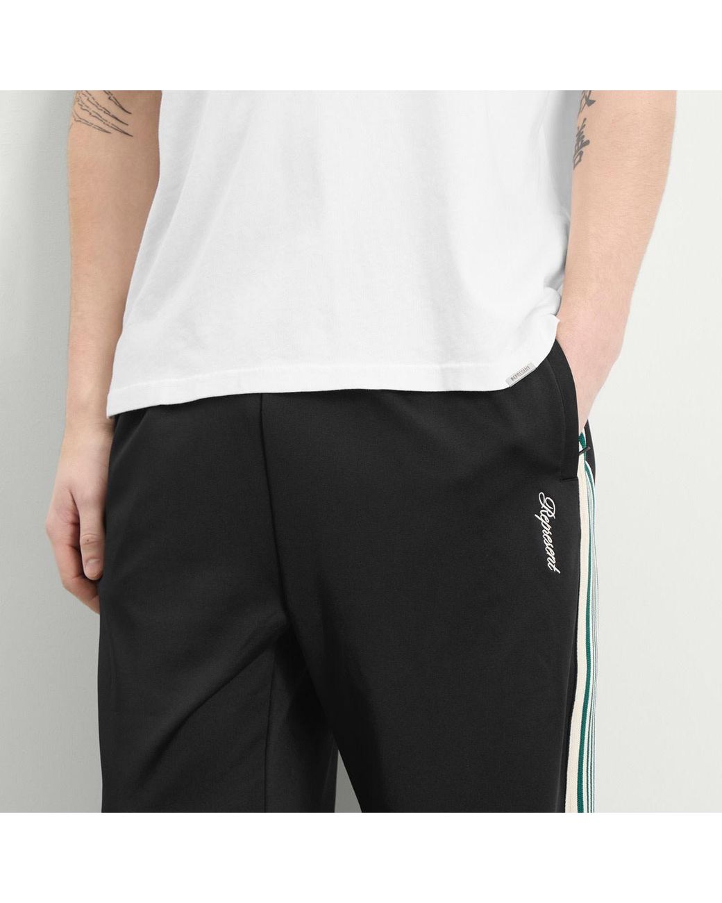 Represent Black Taped Track Pant for men