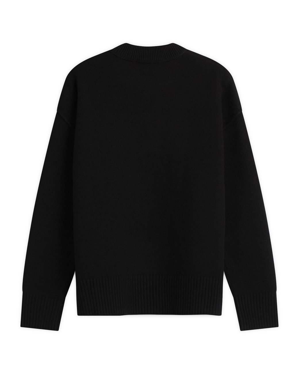 AMI Black Crewneck Sweater With Contrasted Ami De Coeur for men