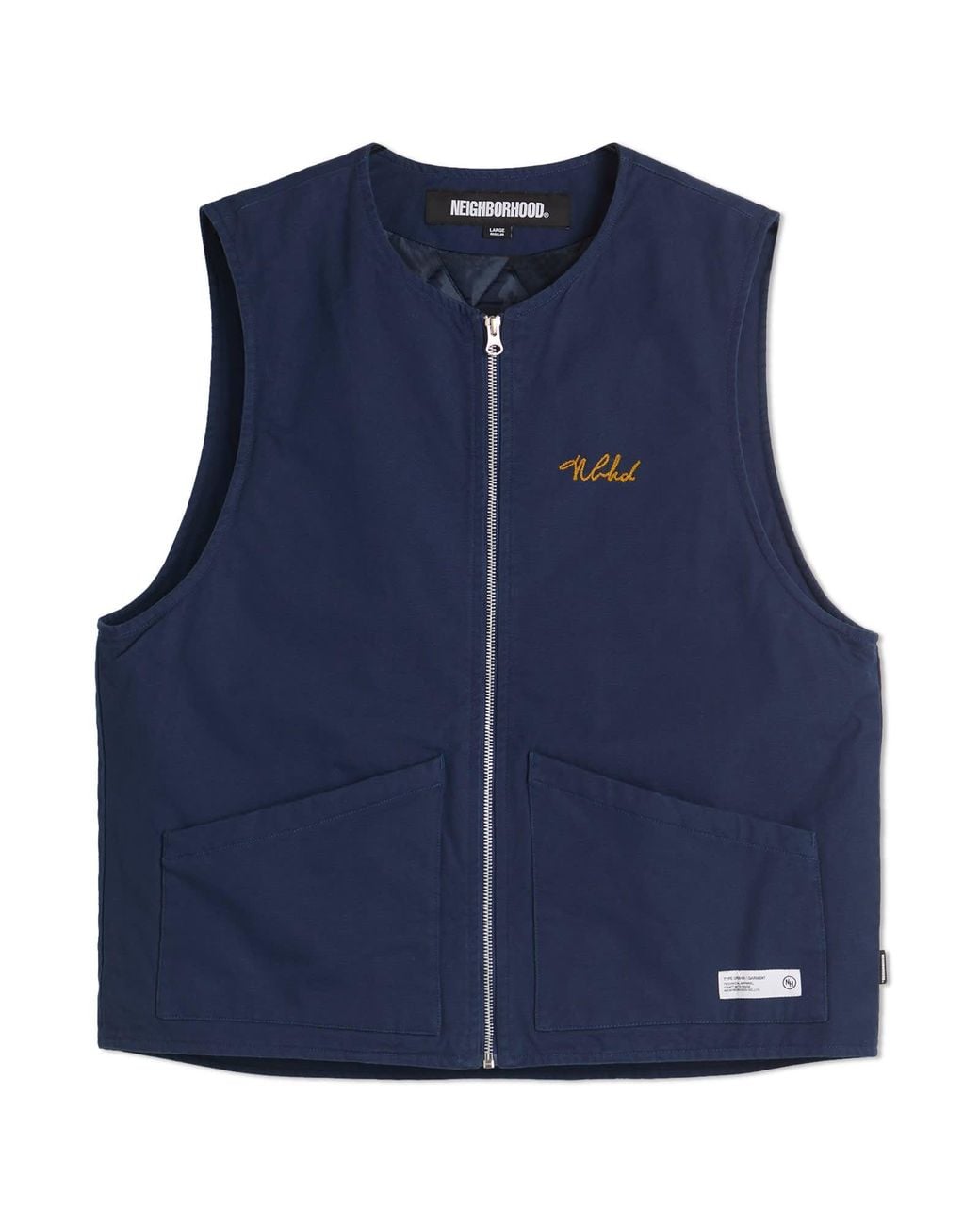 Neighborhood Blue Padded Work Vest Jacket for men