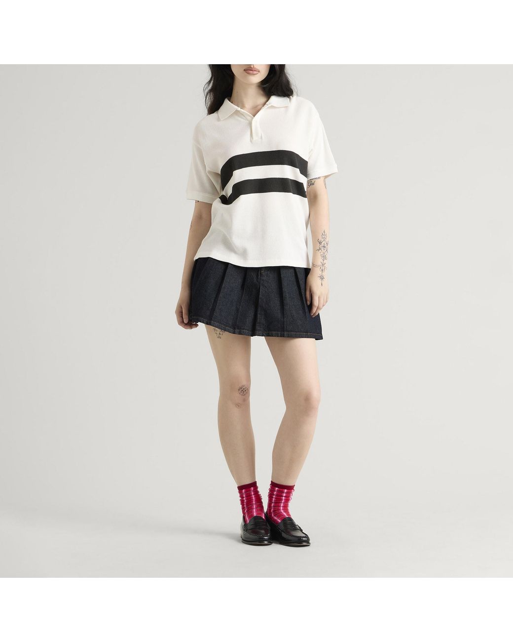 Damson Madder Black Dasha Mini Denim Skirt