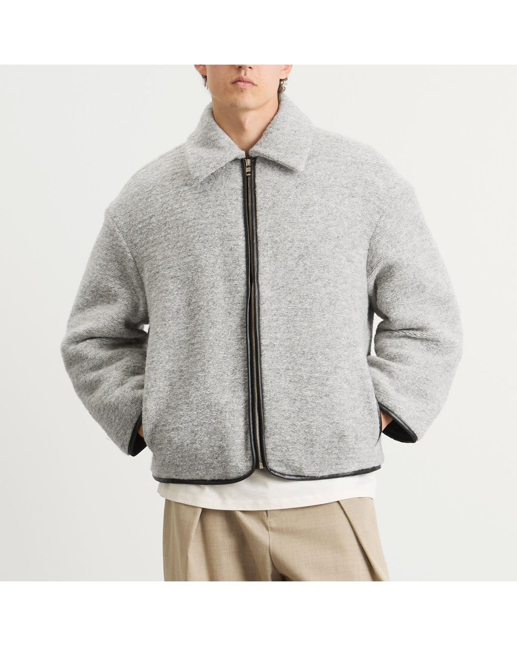 JW Anderson Contrast Trim Casual Jacket in Grey for Men | Lyst UK