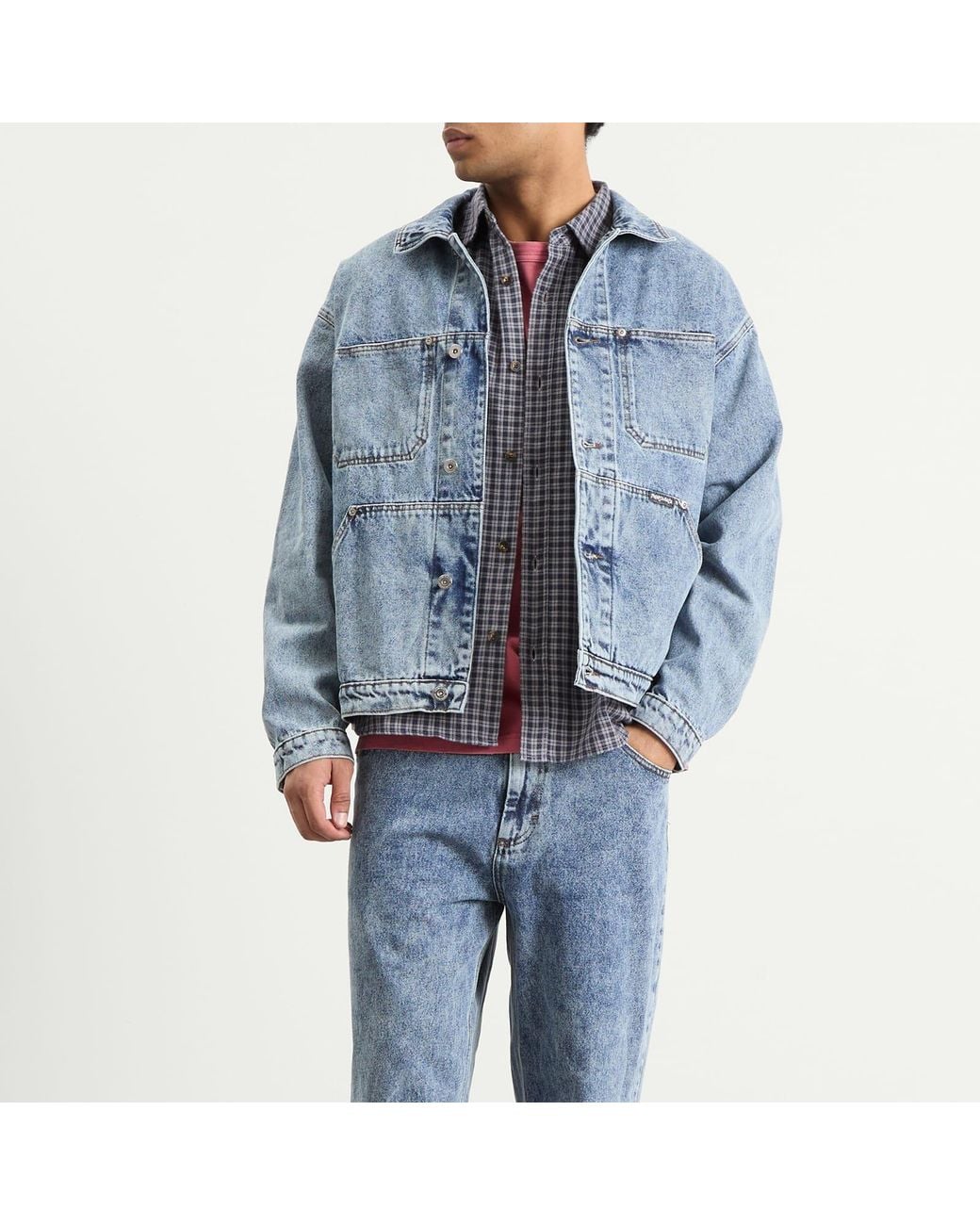 POLAR SKATE Blue Patrik Denim Jacket for men