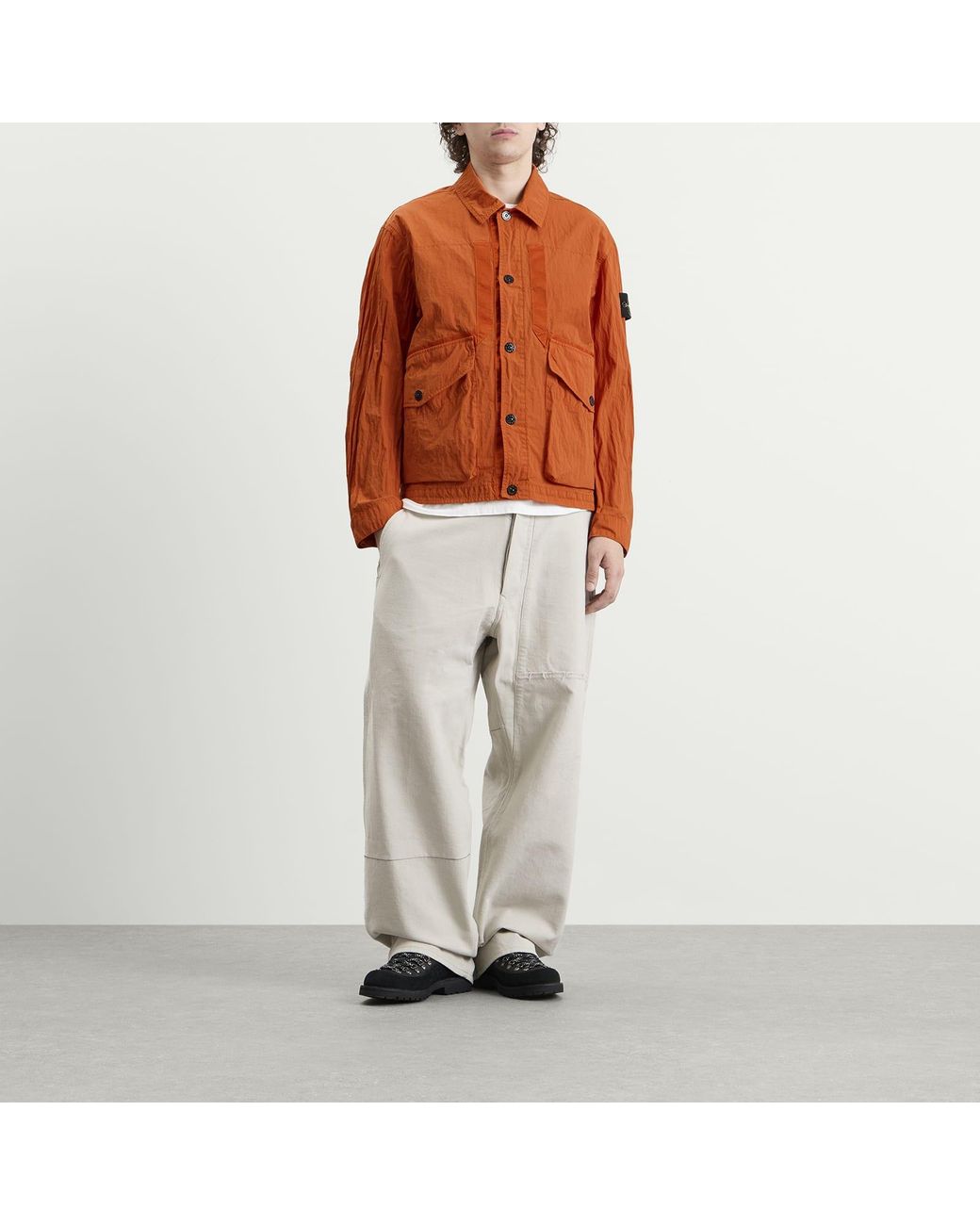 Stone Island Brown Warp Rib Nylon-Tc Coach Jacket for men