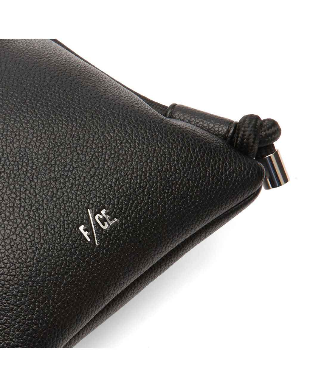 F/CE Black Tech Leather Map Pochette Bag