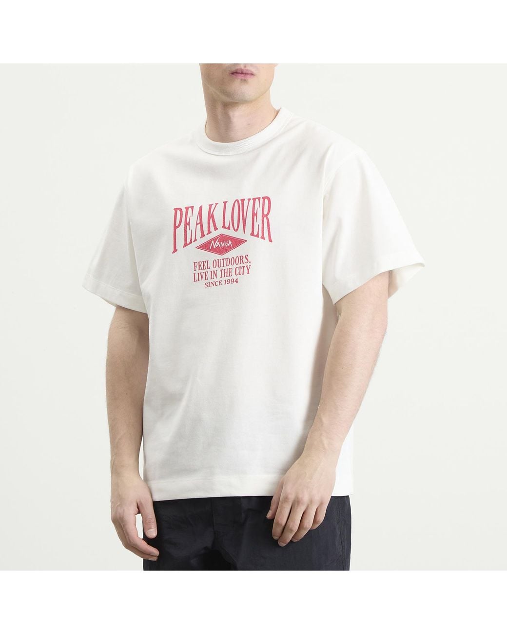 NANGA White Eco Hybrid Peak Lover T-Shirt for men