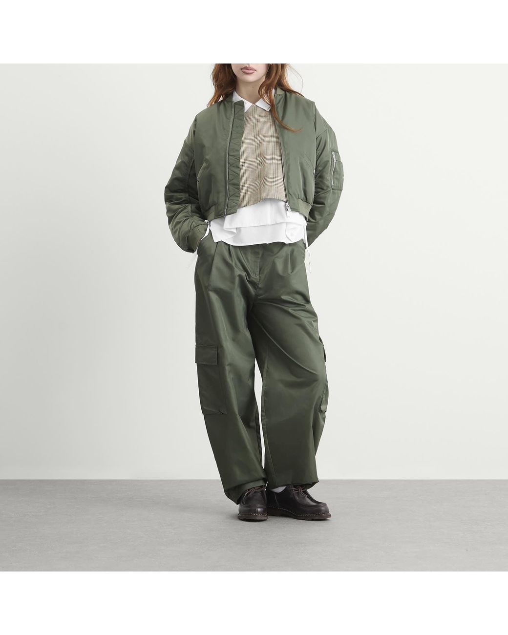 Stel Green Nylon Bomber Jacket