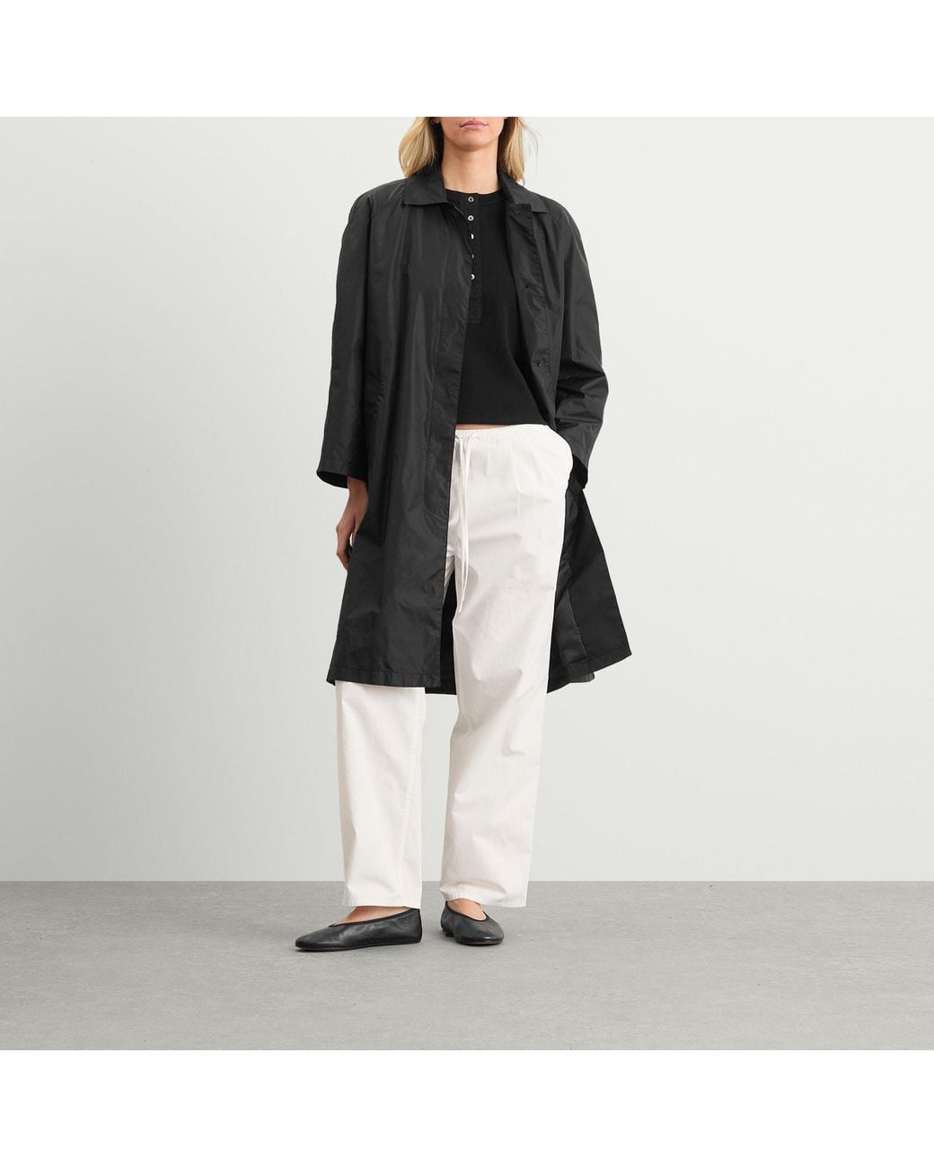 NOTHING WRITTEN Black Urban Nylon Trench Coat