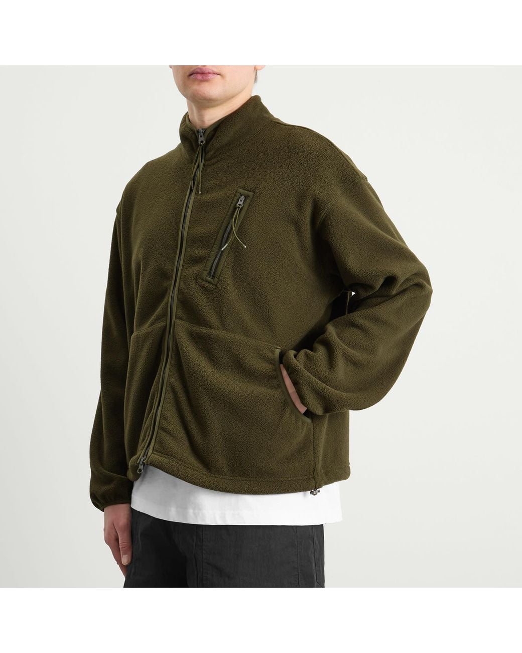 FRIZMWORKS Green Fleece Zip Jacket for men