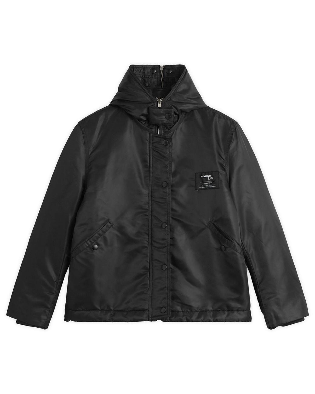 HOMMEGIRLS Black Nylon Bomber Jacket