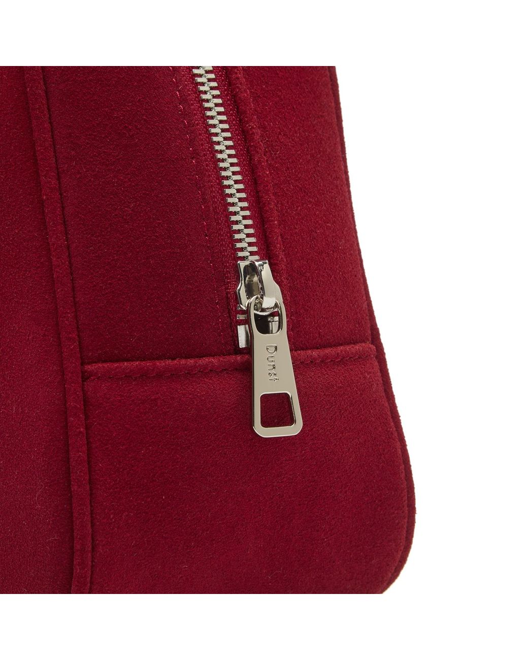 DUNST Red Suede Boston Bag