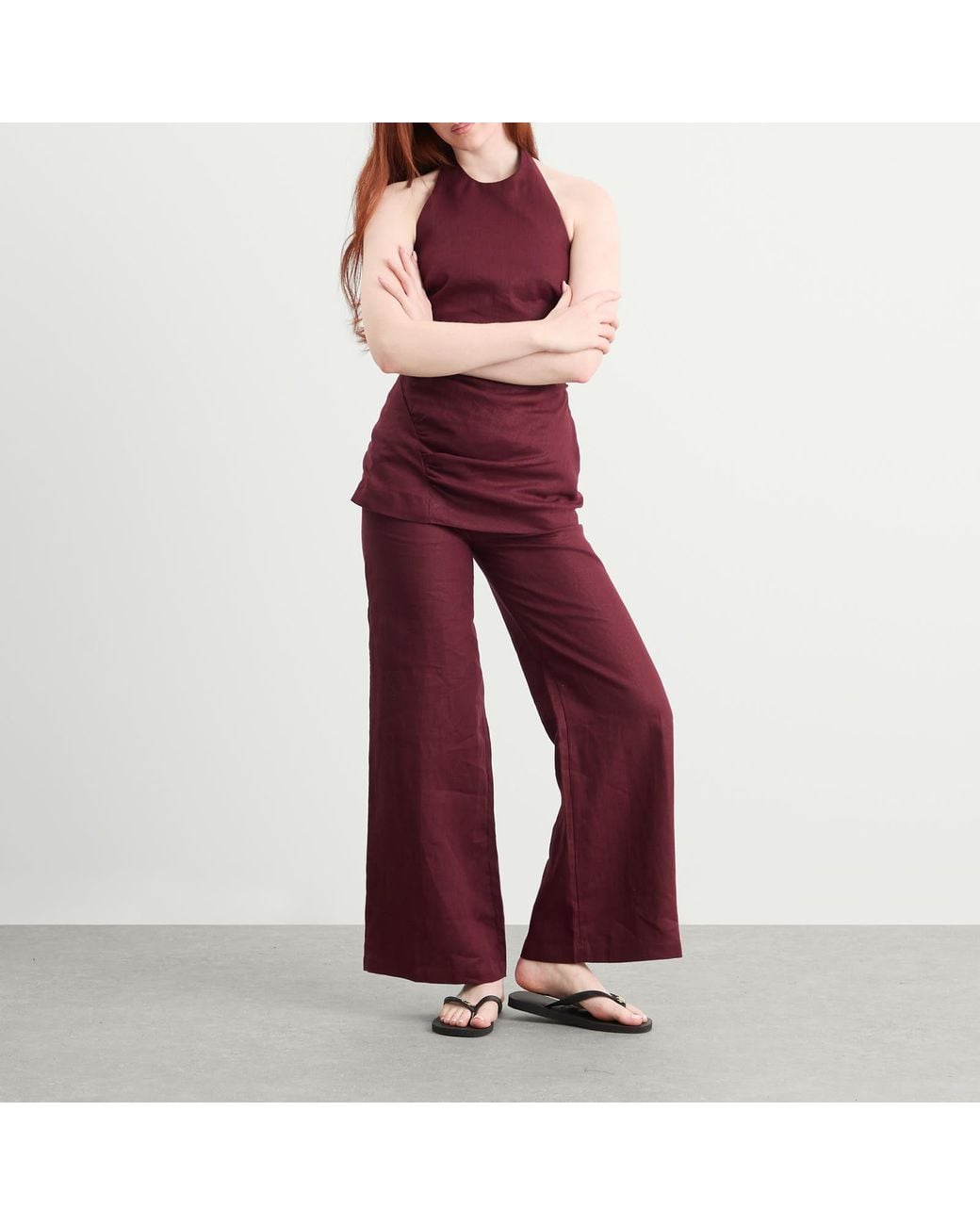 Faithfull The Brand Red Syna Straight Pants