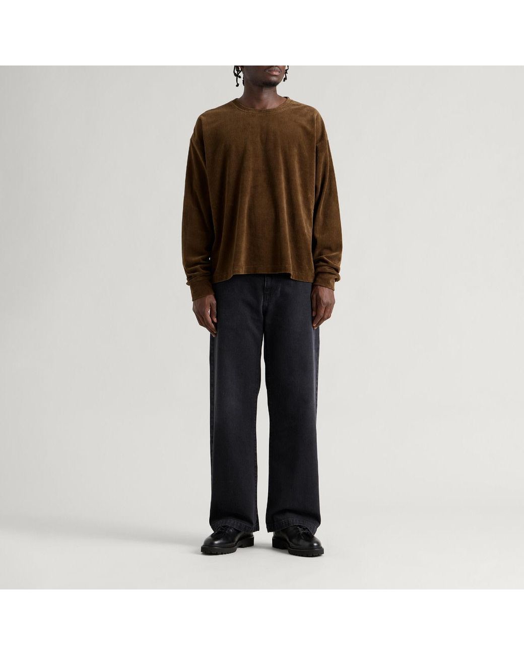 mfpen Brown Relaxed Long Sleeve T-Shirt for men