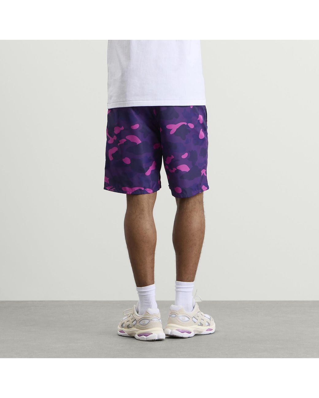 A Bathing Ape Blue Colour Camo One Point Beach Shorts for men