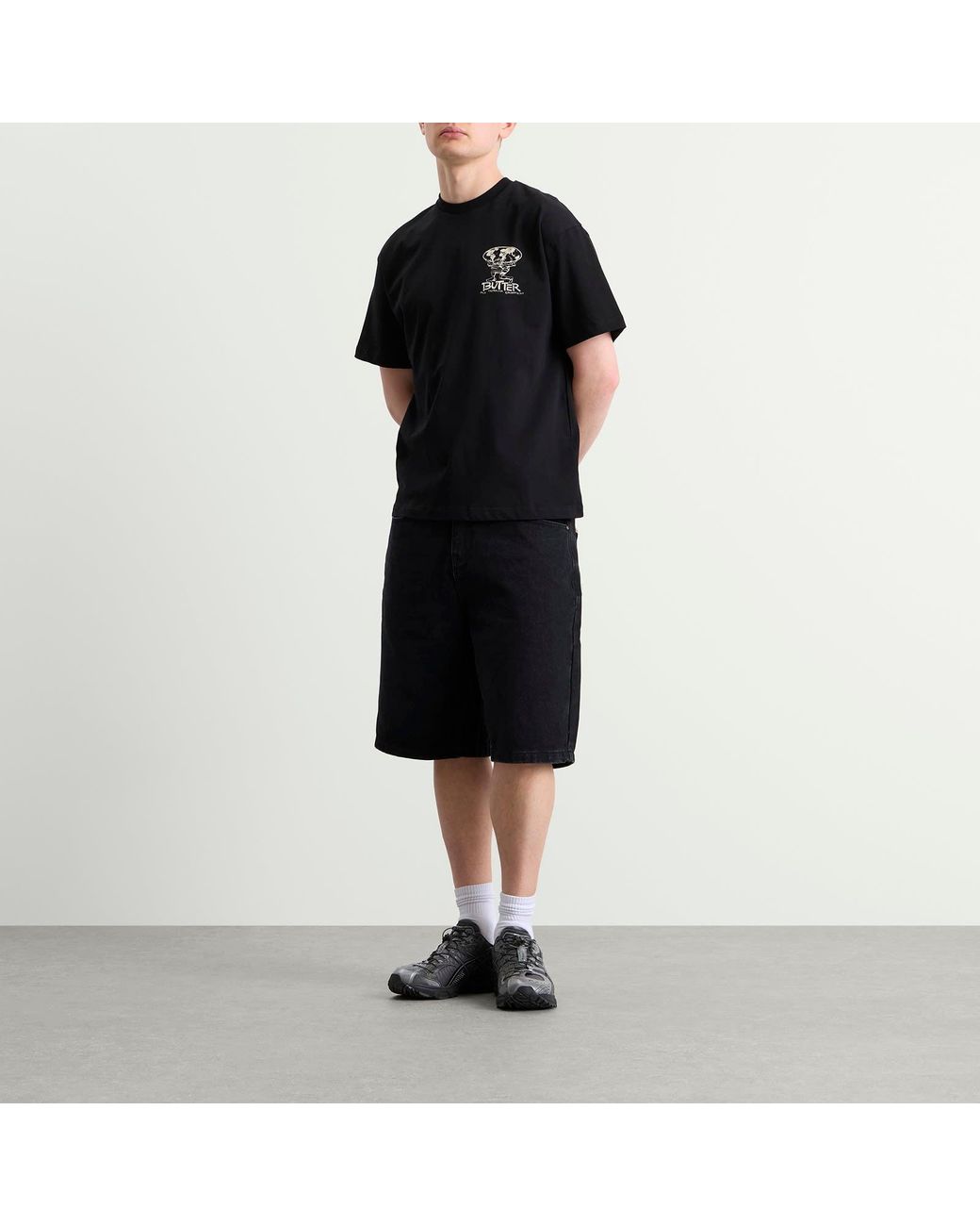 Butter Goods Baggy Denim Shorts in Black for Men | Lyst