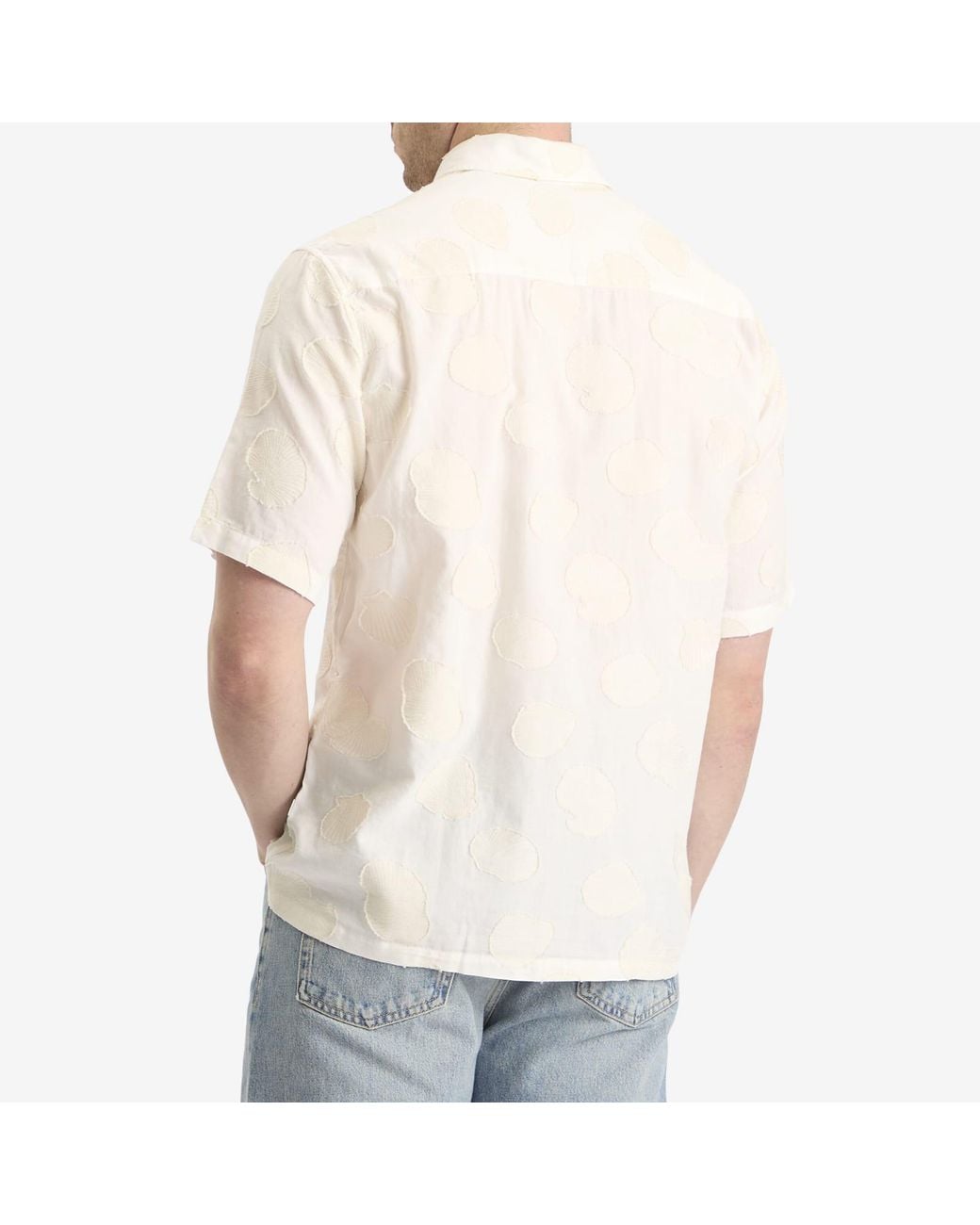 NN07 Natural Freddy Jacquard Shell Short Sleeve Shirt for men