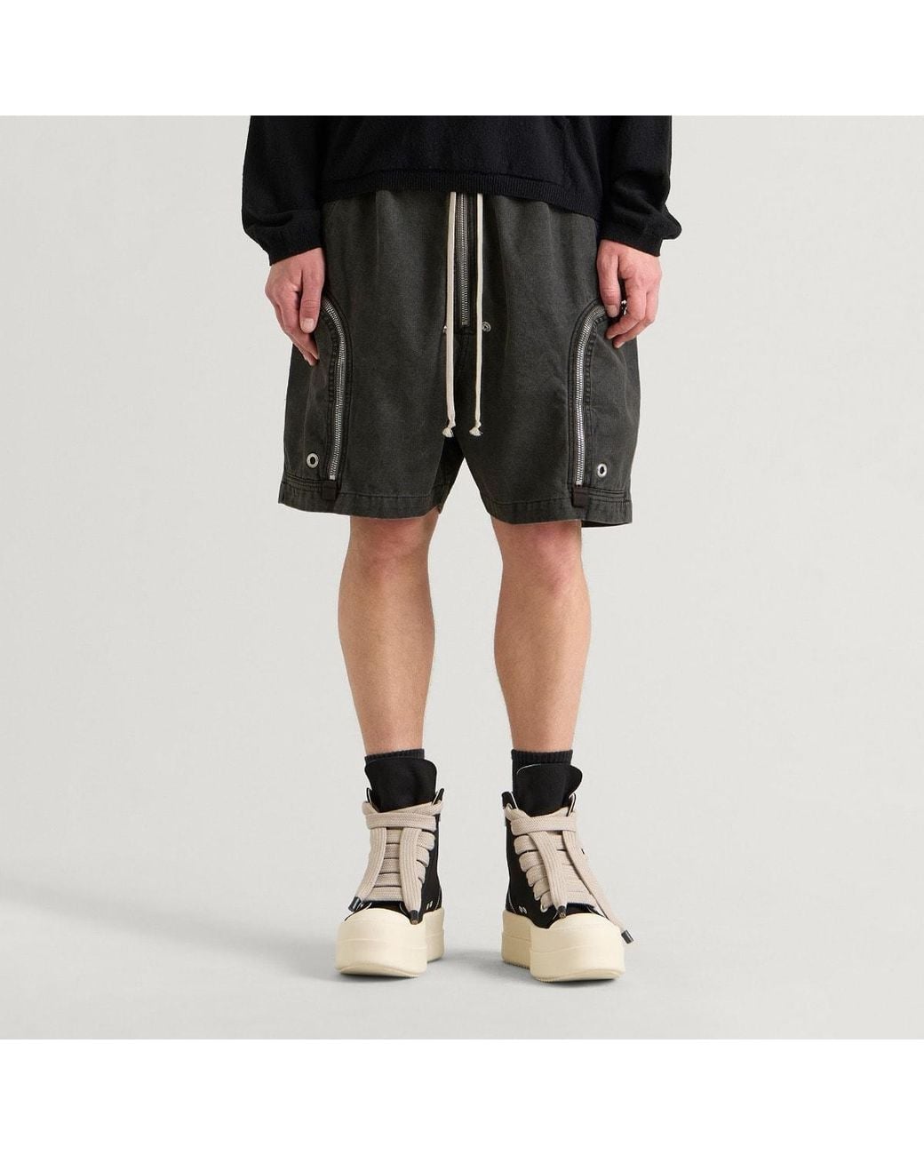 Rick Owens Gray Bauhaus Shorts for men