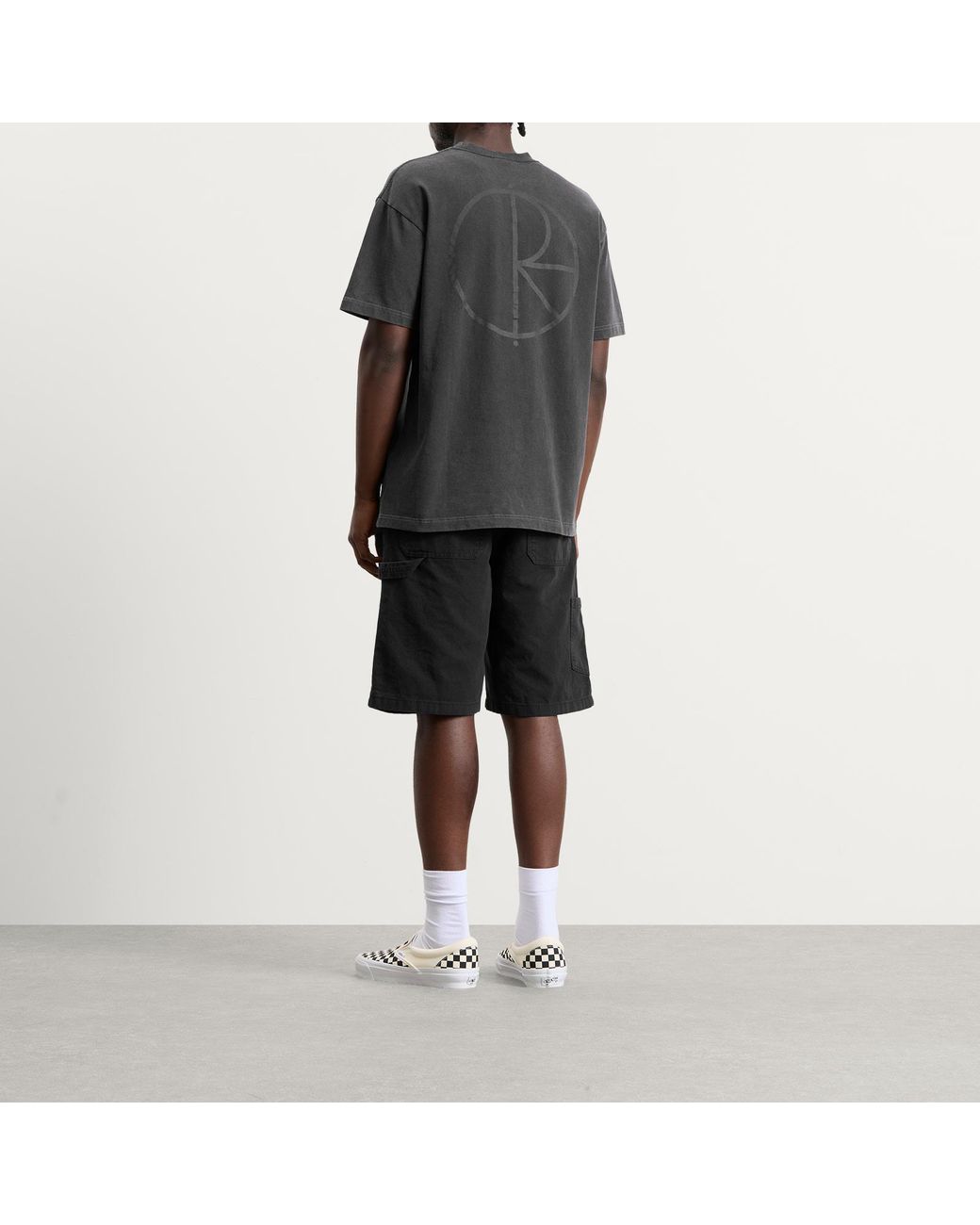 POLAR SKATE Black Stroke Logo Contrast T-Shirt for men