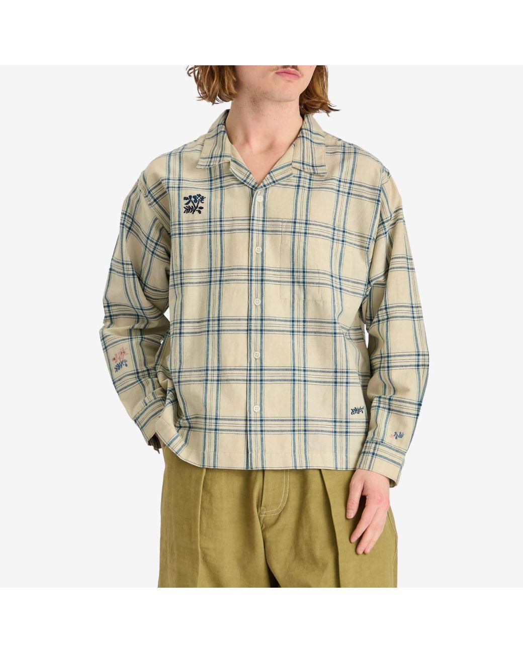 STORY mfg. Natural Gingham Greetings Shirt for men