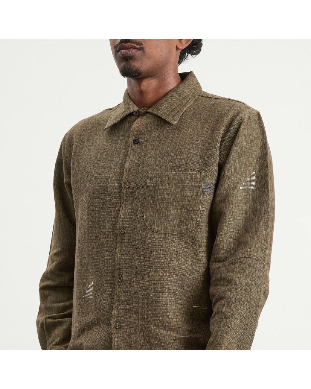 Kardo Green Chintan Boxy Fit Shirt for men
