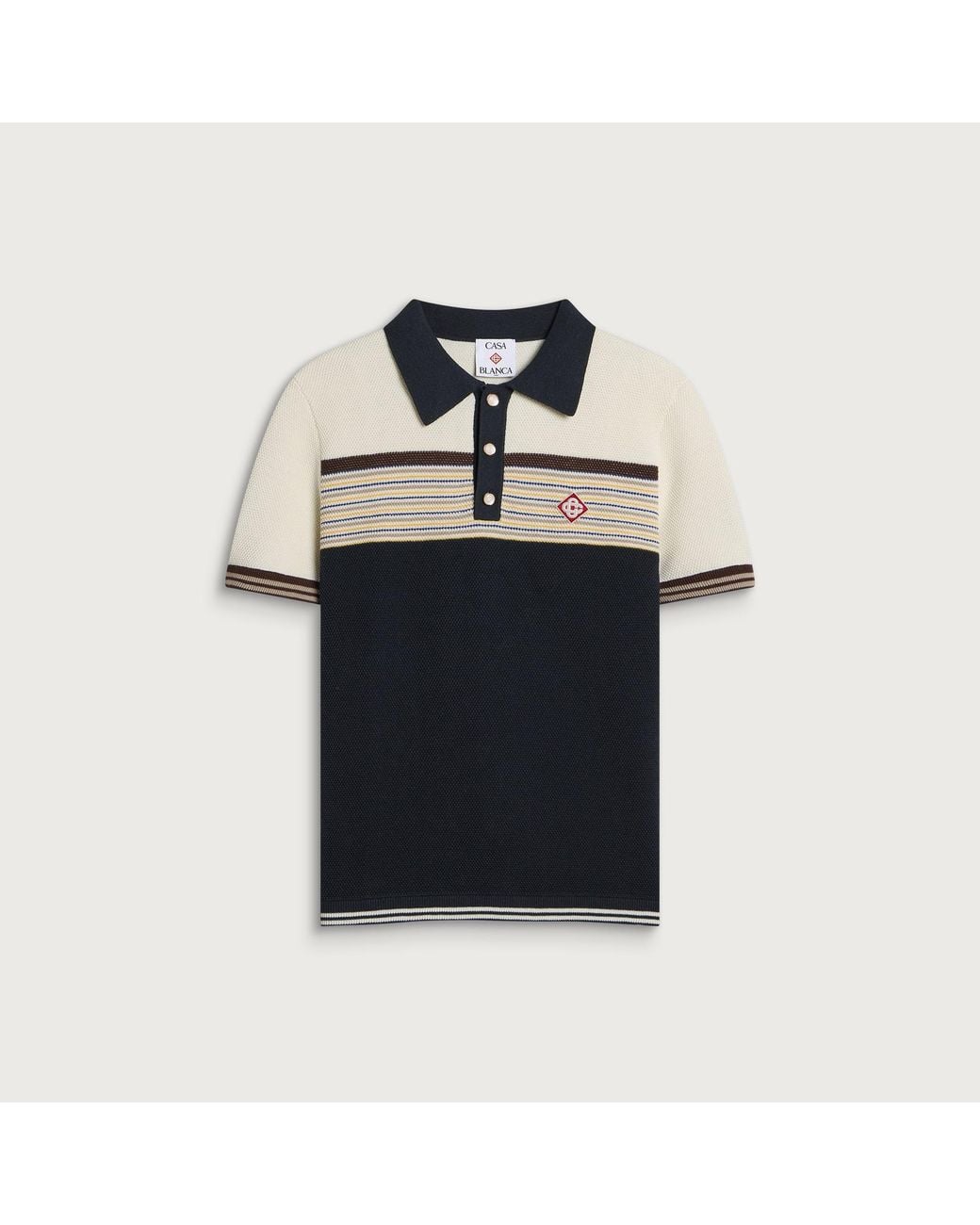 Casablanca Black Cafe Stripe Polo Shirt for men