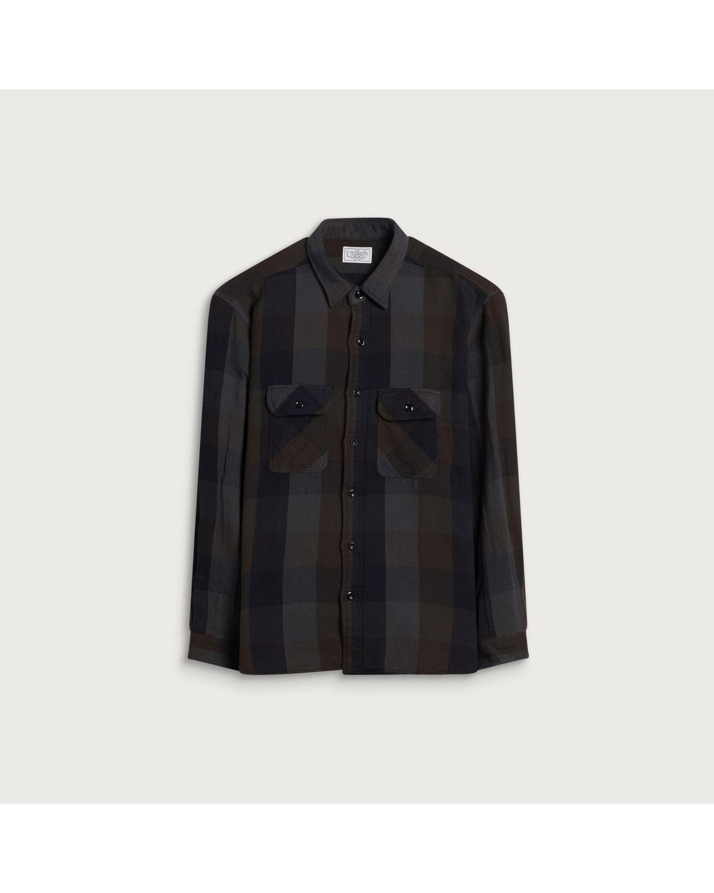 Unlikely Dry Goods Black Heavy Nel Work Shirt for men