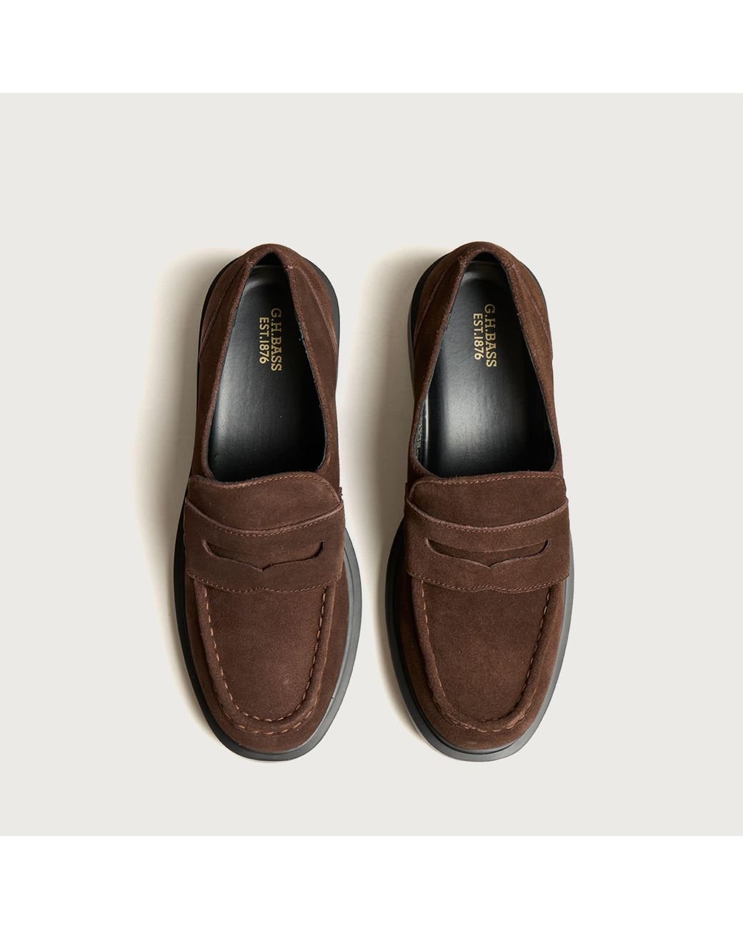 G.H.BASS Brown Albany Ii Penny Suede Loafers