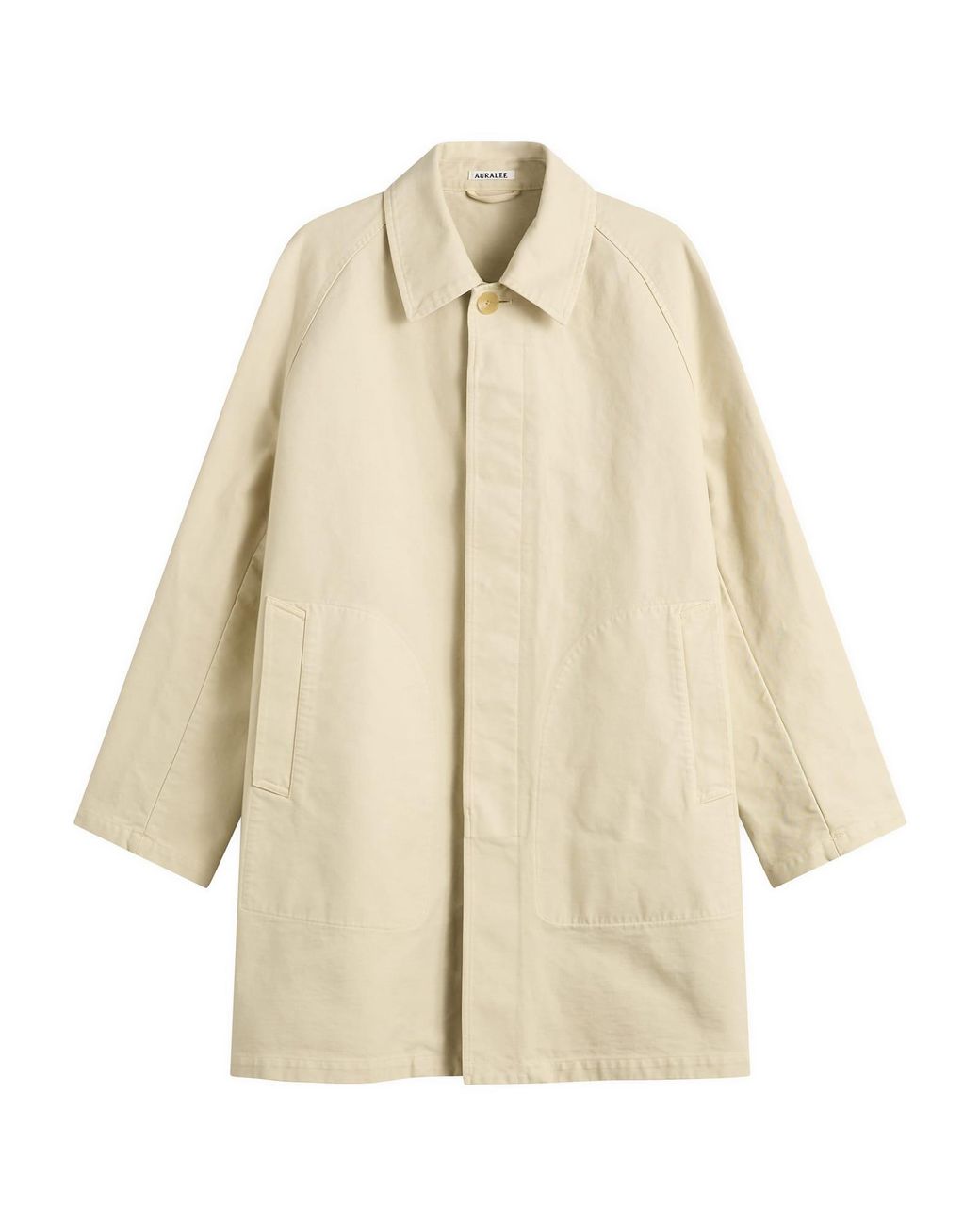 Auralee Natural Garment-Dyed Cotton Heavy Twill Short Coat for men