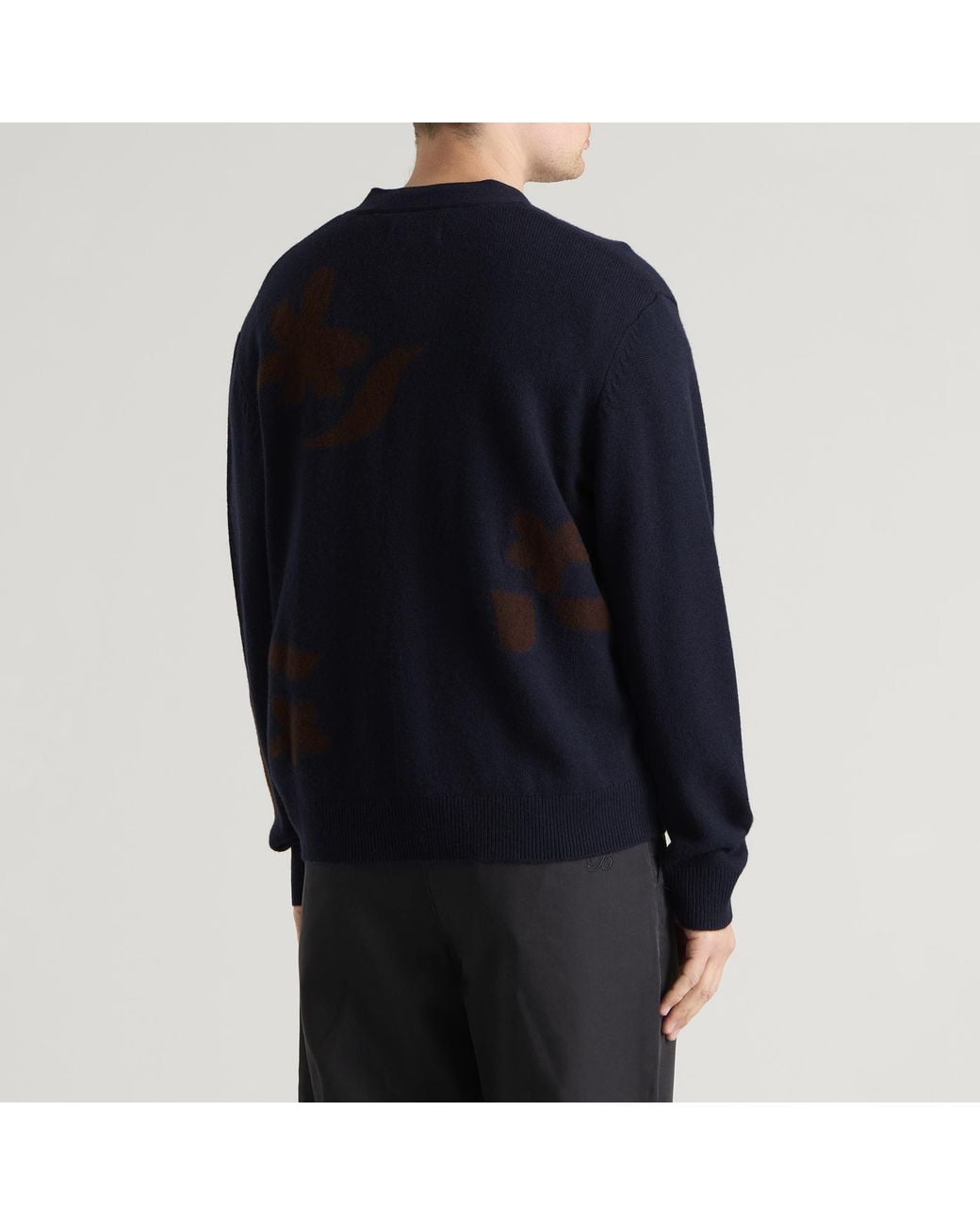 Wax London Blue Walker Felted Applique Cardigan for men
