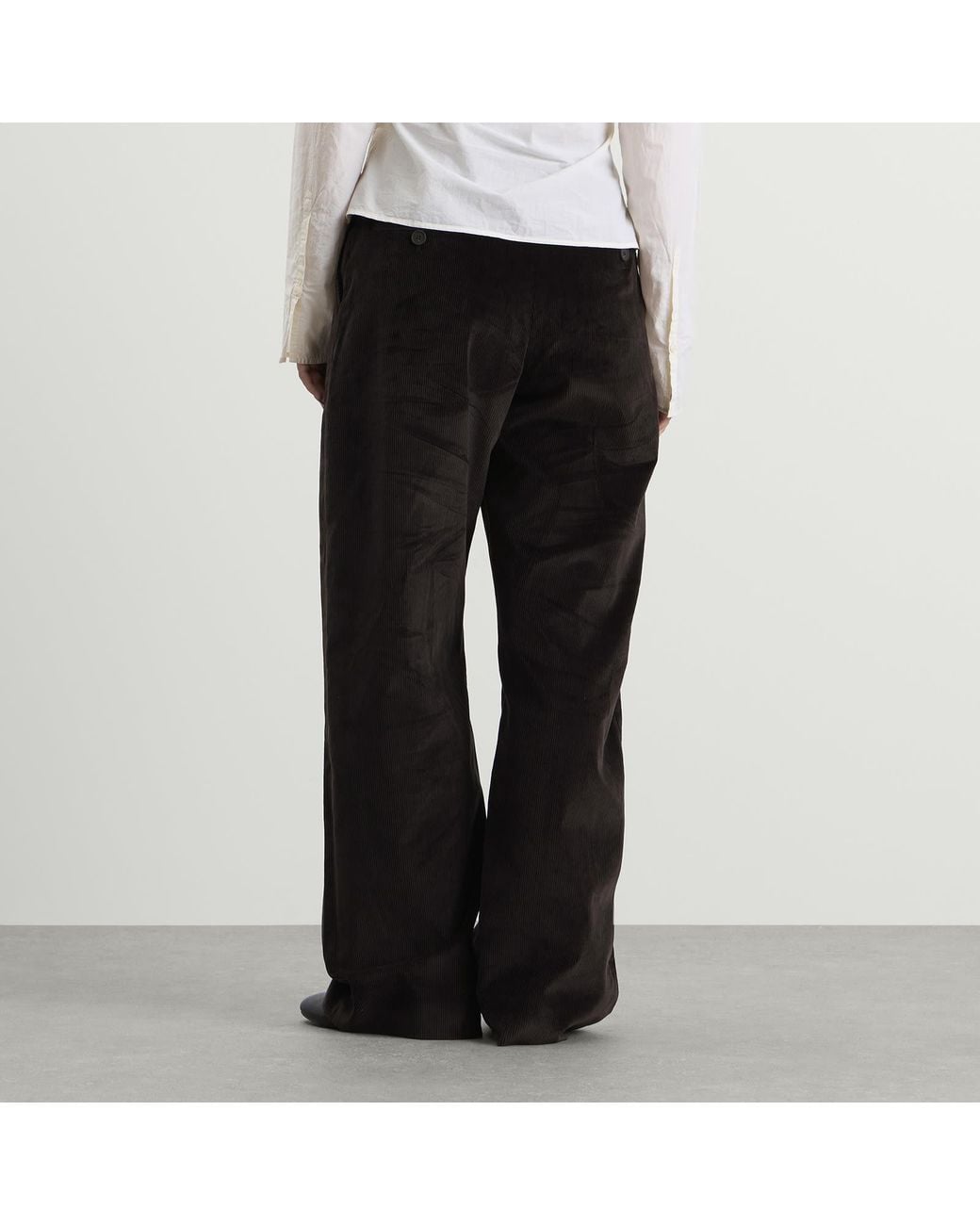 Studio Nicholson Black Grange Relaxed Curved Leg Pant
