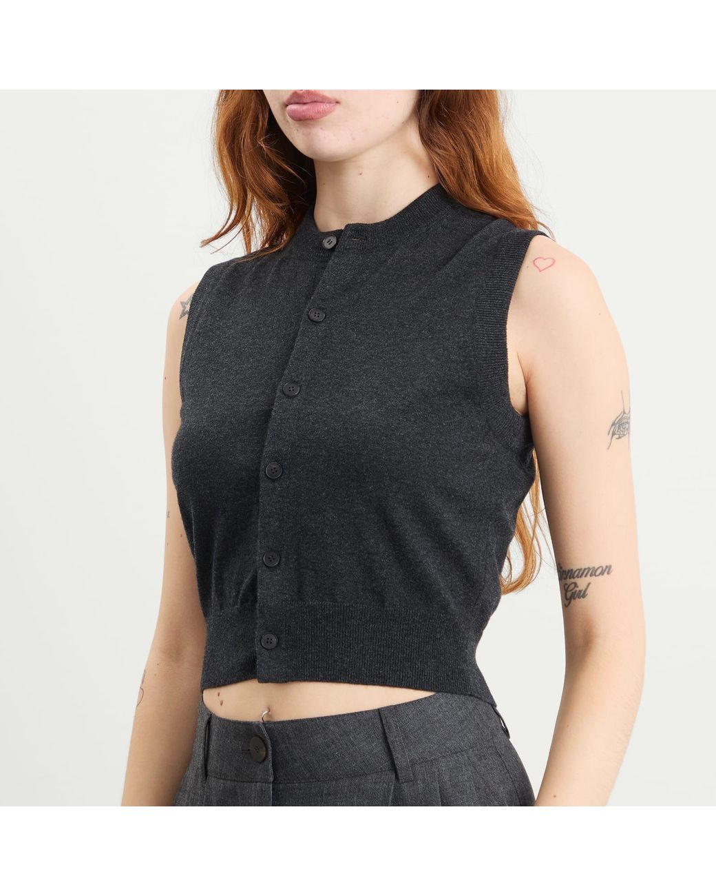 AURALEE High Twist Wool Knit Vest in Blue | Lyst