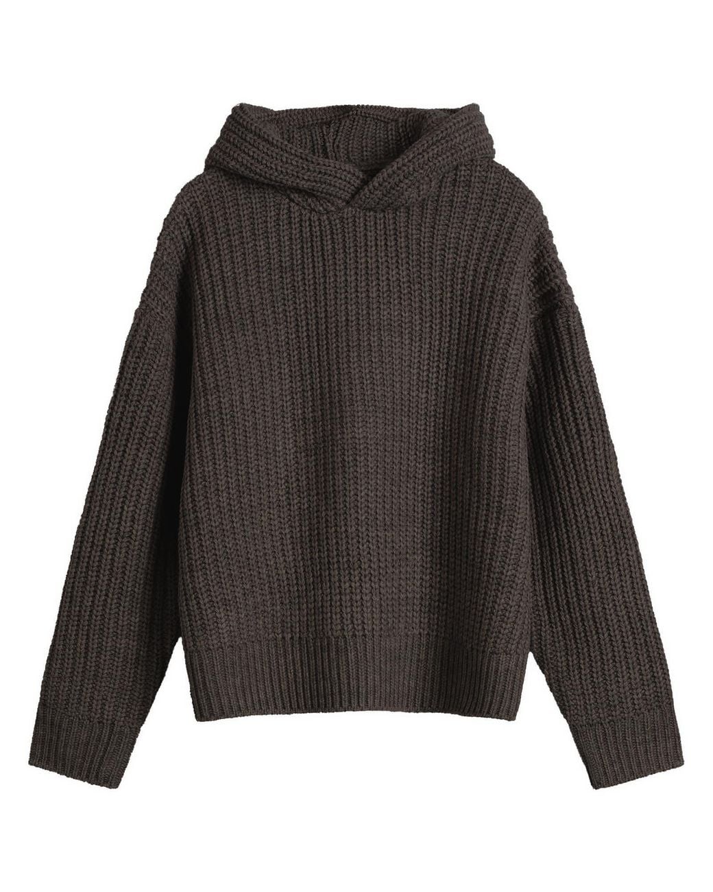MKI Miyuki-Zoku Gray Chunky Rib Knit Hoodie for men