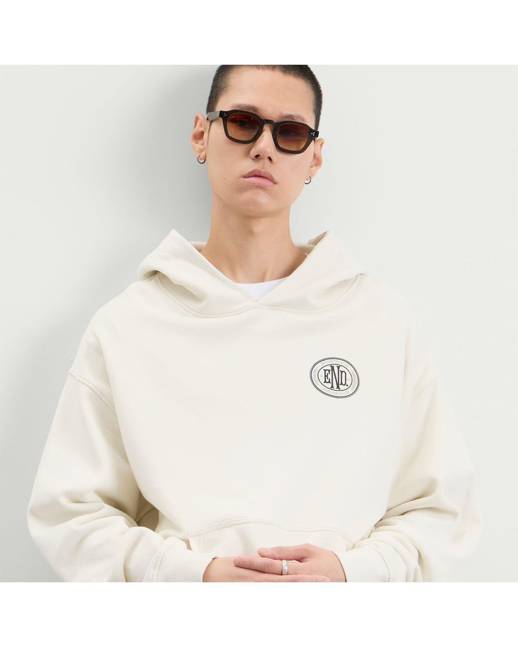 END. White Leisure Pullover Hoodie
