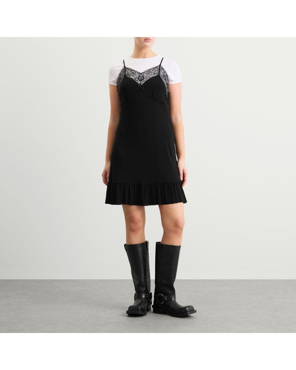 Acne Black Dafne Crepe Slip Dress