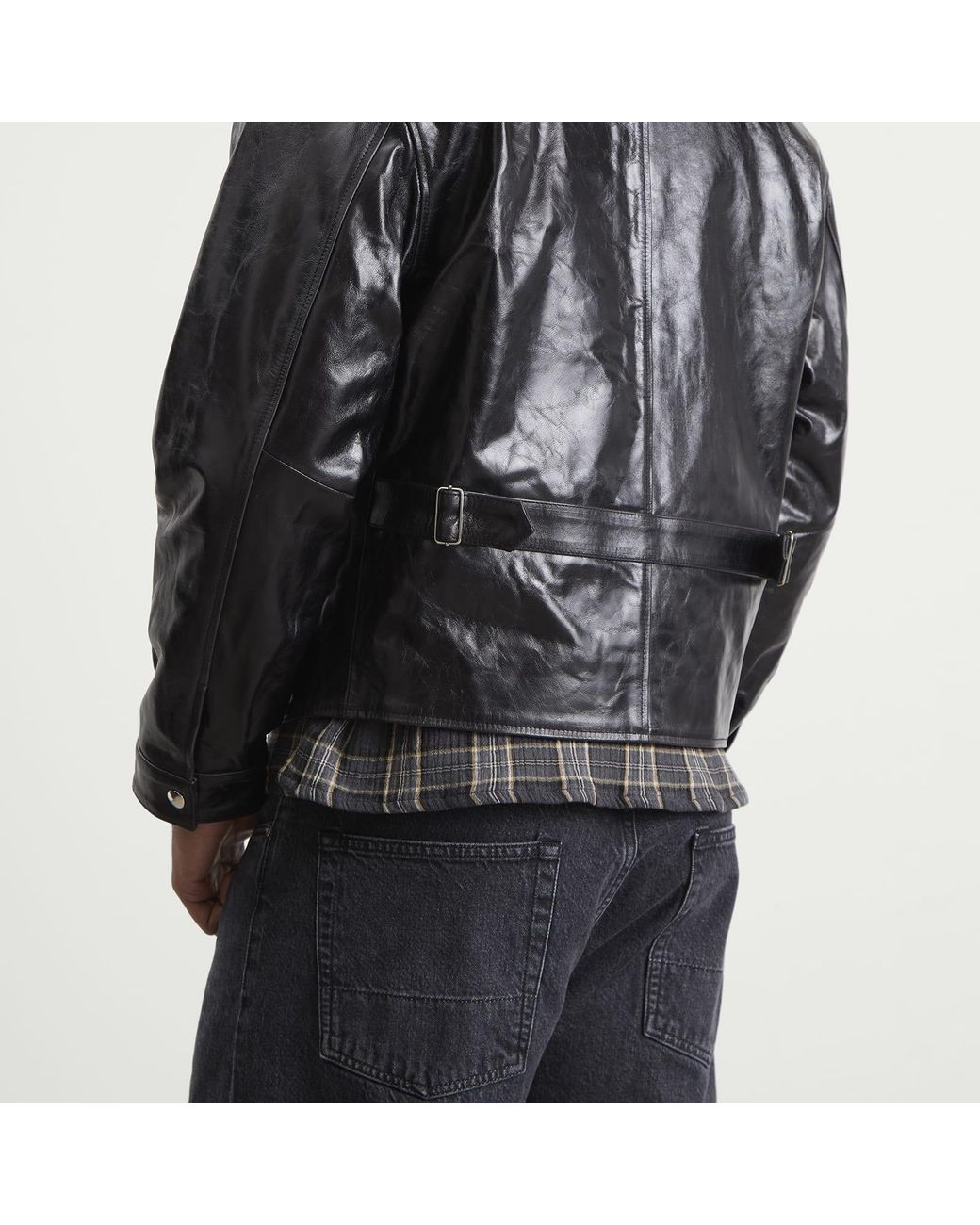 Ronning Black Leather Jacket for men