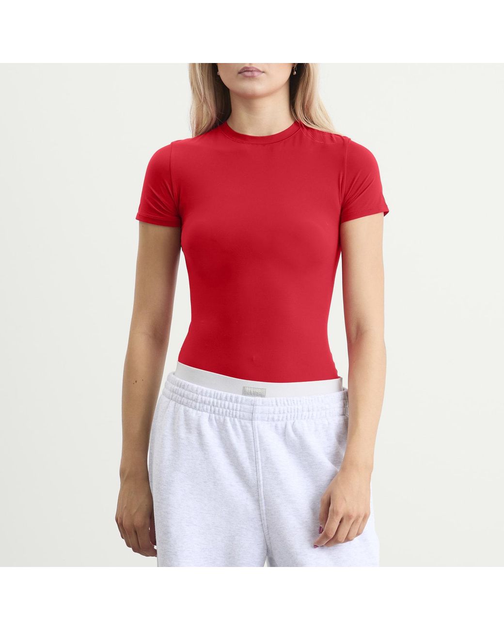 Skims Red Fits Everybody Short Sleeve T-Shirt