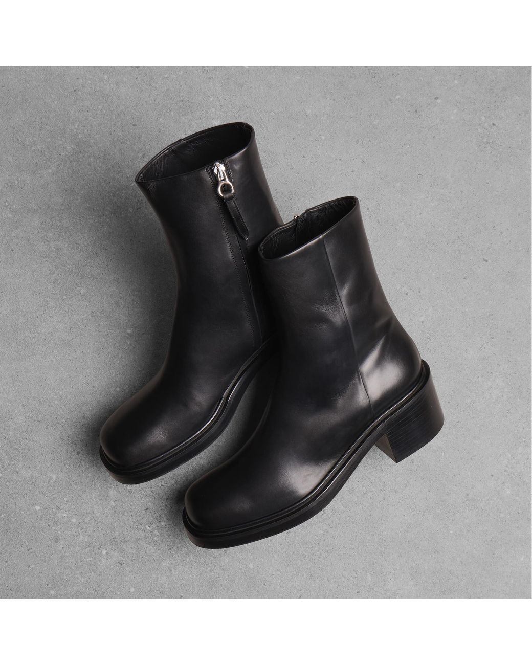 Aeyde Black Teddy Block Heel Boots