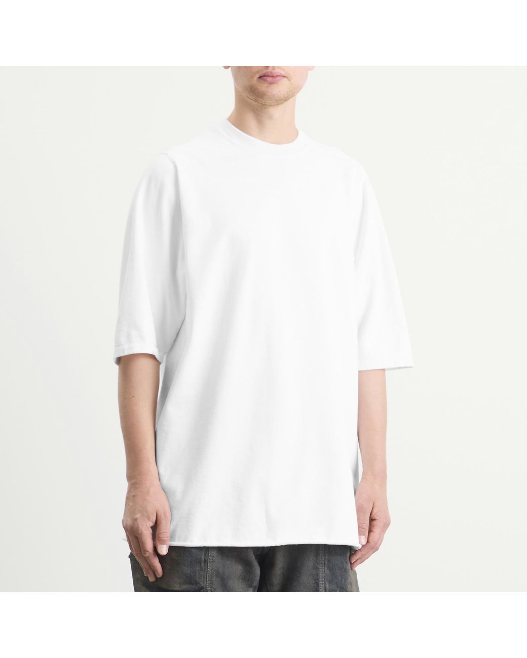 Rick Owens White Jumbo T-Shirt for men