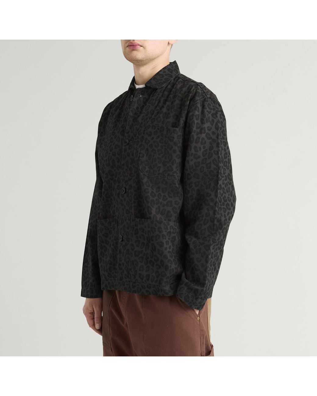 Service Works Black Patterned Easy Chef Shirt for men