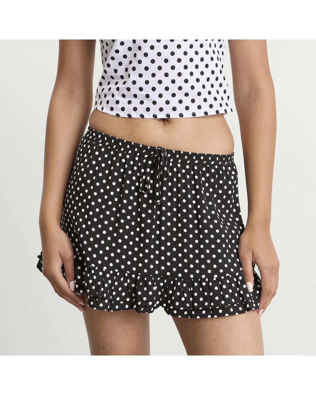 Many Many Clothes Black The Spotty Mini Skirt